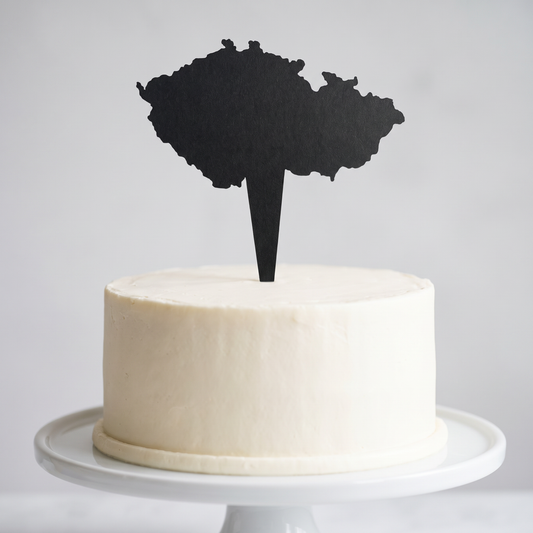 Czech Map Cupcake Toppers, Recycled Paper Decorative Cake Picks