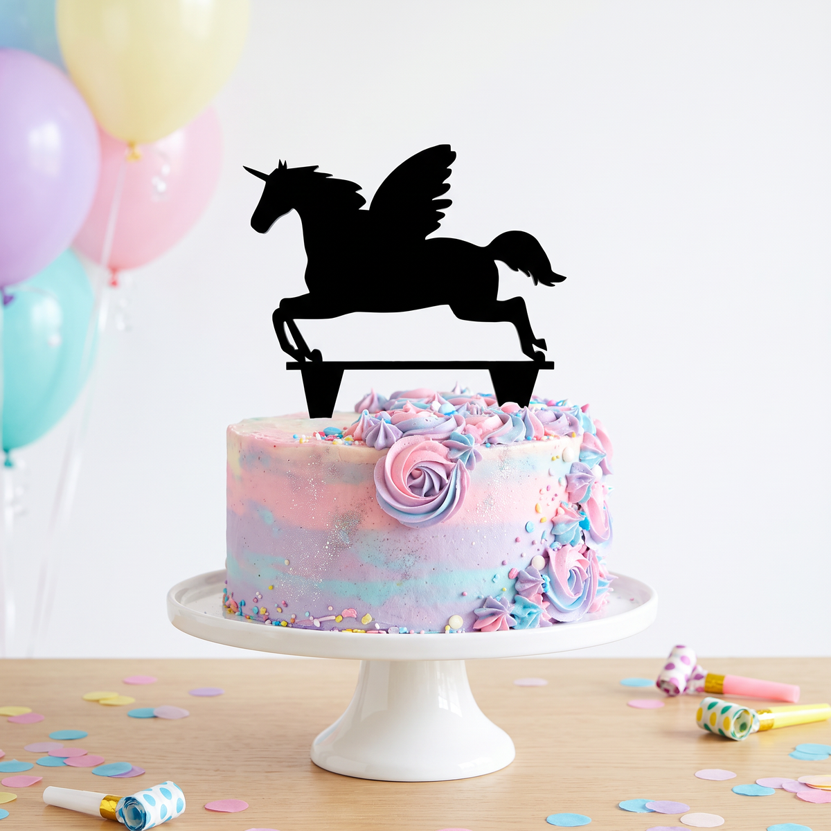 Flying Unicorn Cake Topper for Birthday Cakes