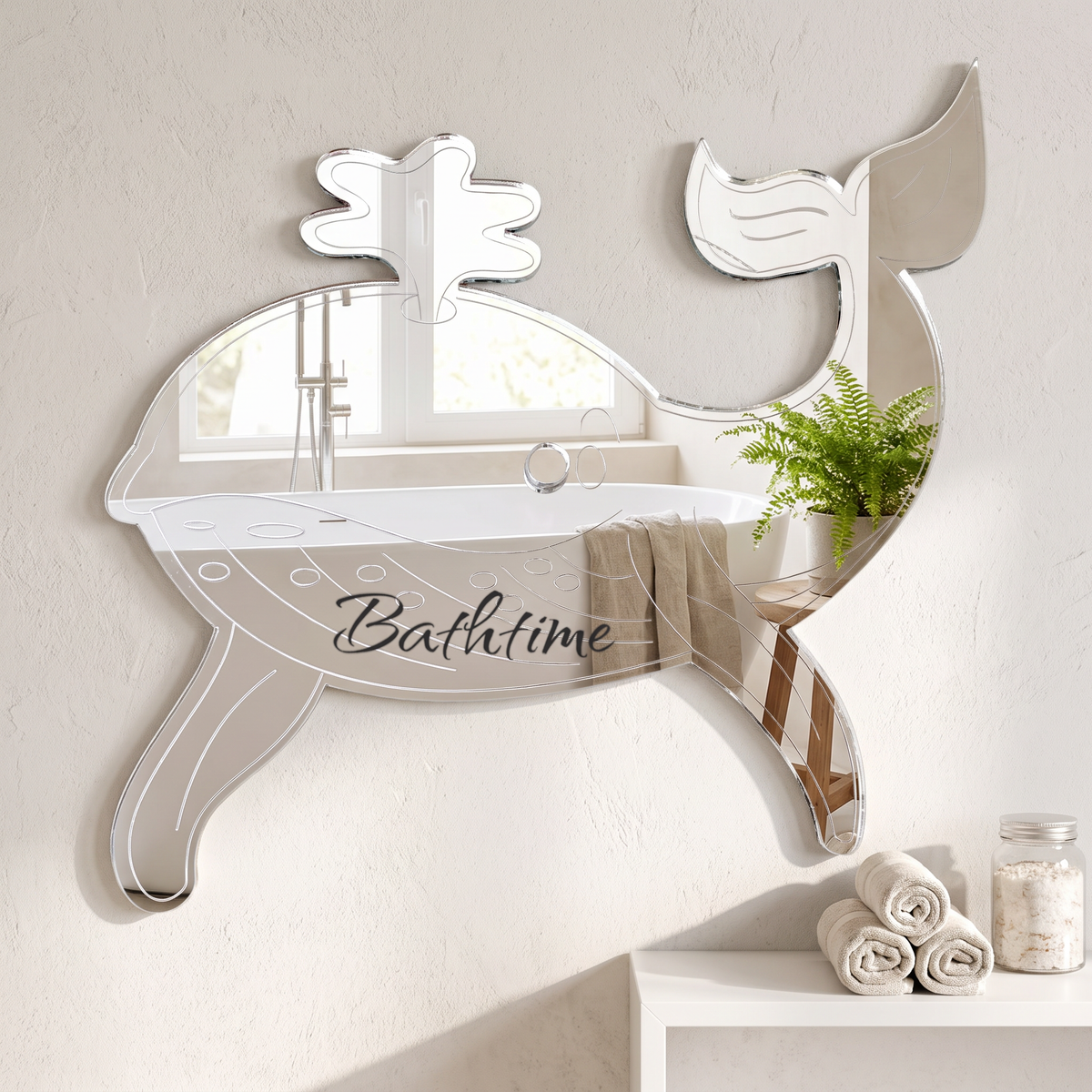 Etched Whale Shaped Mirrors