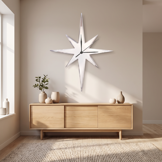Star-Shaped Christmas Wall Clock, Multiple Colors