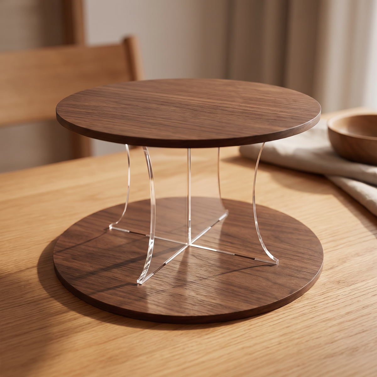Round Wooden Cake Separator Stand for Tiered Cakes