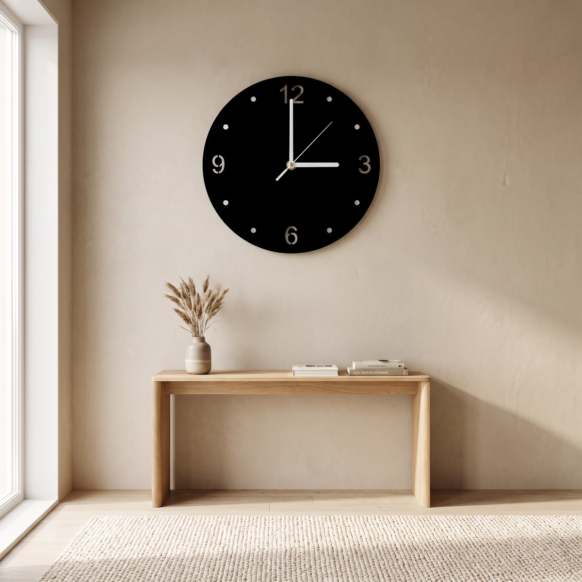 Modern Two-Tone Round Wall Clock - Multiple Color Options