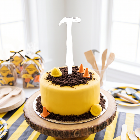 Hammer Shaped Cake Topper for Construction Themed Party