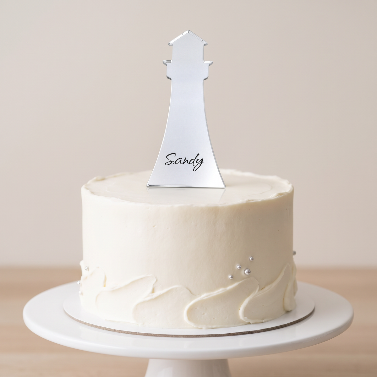 Custom Nautical Lighthouse Cake Topper for Beach Theme Parties
