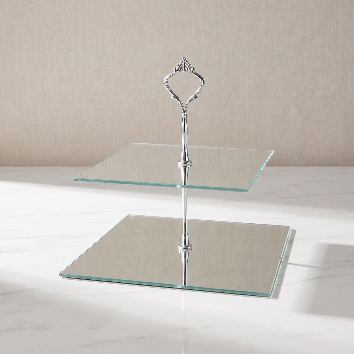 2-Tier Square Cake Stand for Desserts and Appetizers