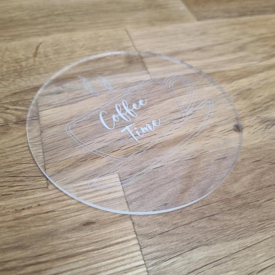 Round Personalised Engraved with Your Words Coasters / Wedding Party Place Settings, Many colours