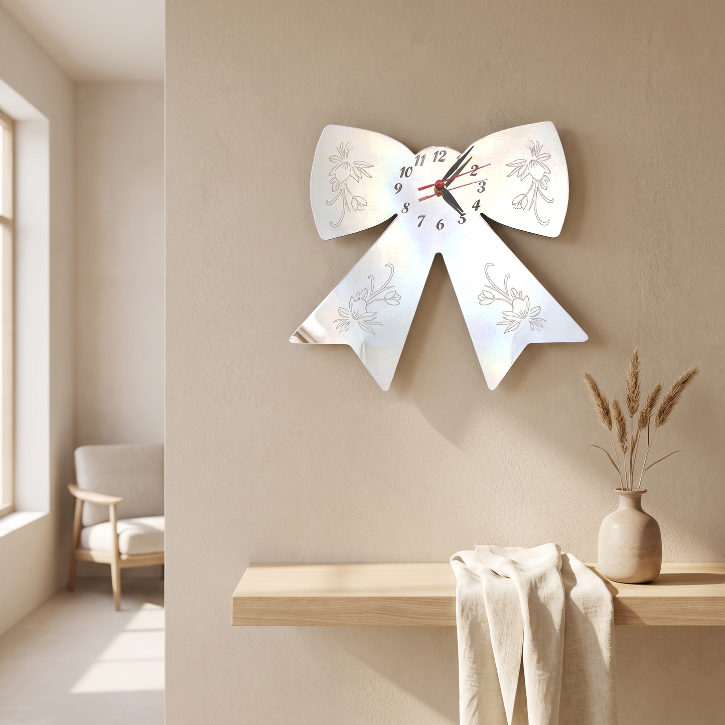 Modern Ribbon Wall Clock - Multiple Color Options