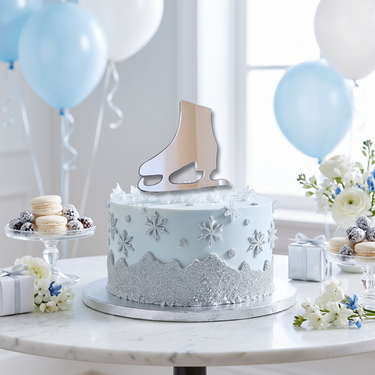 Ice Skate Cake Topper Set for Figure Skating Birthday Party