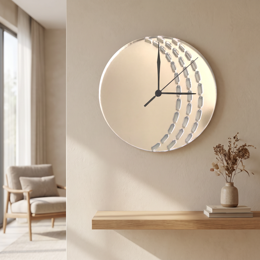 Cricket Ball Shaped Wall Clock Decorative Sports Decor