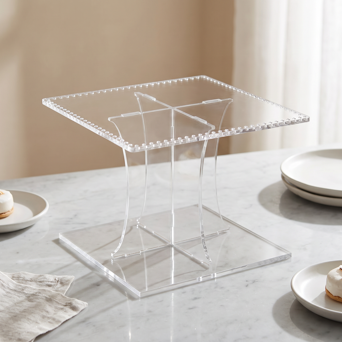 Square Acrylic Cake Separator Stand for Crystal Beads