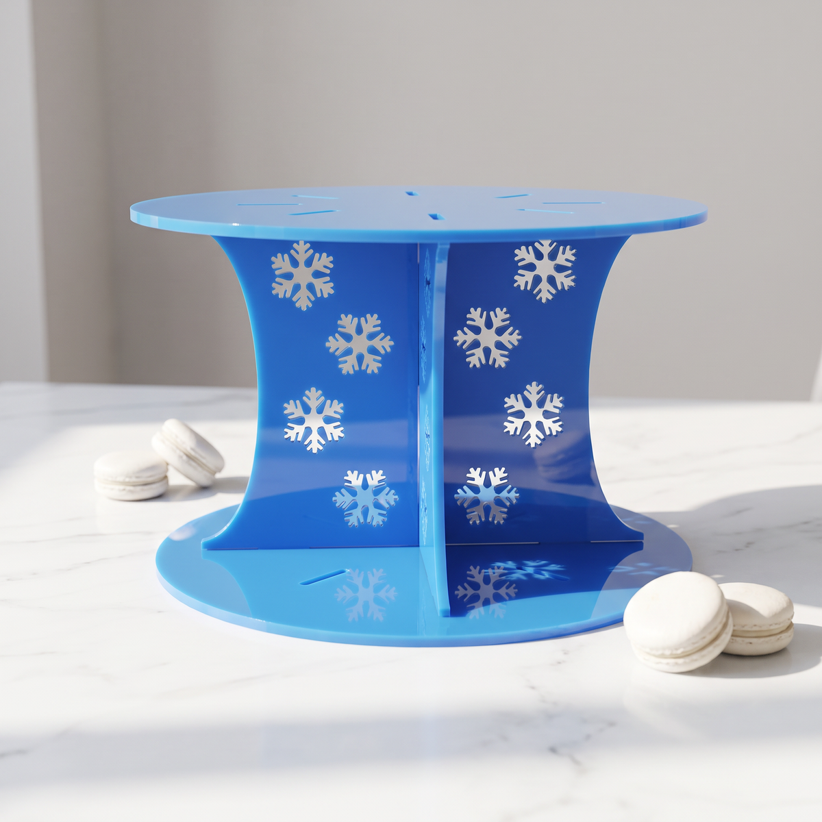 Séparateur de gâteau rond en forme de flocon de neige congelé pour mariage ou fête 