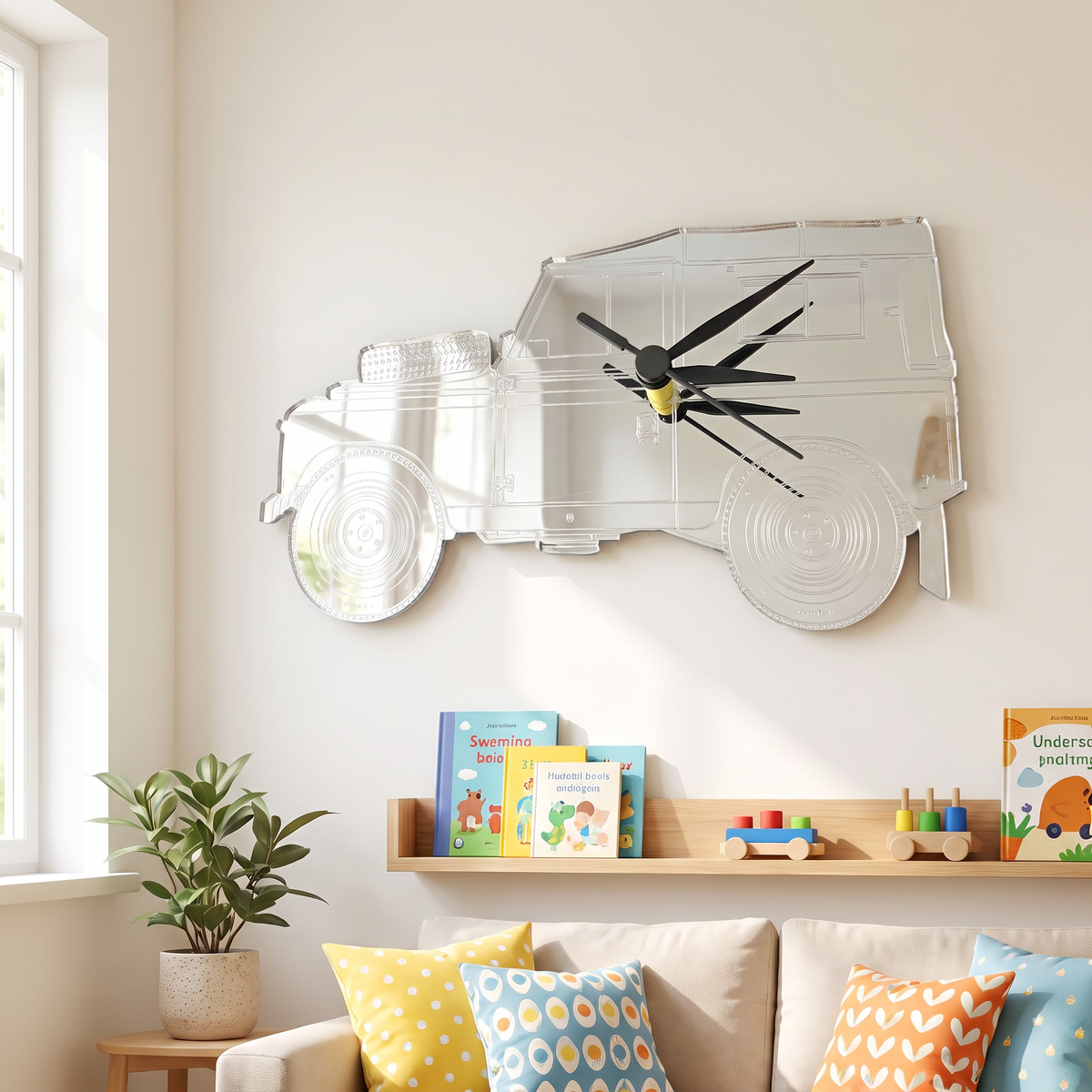 SUV Shaped Wall Clock for Kids Room