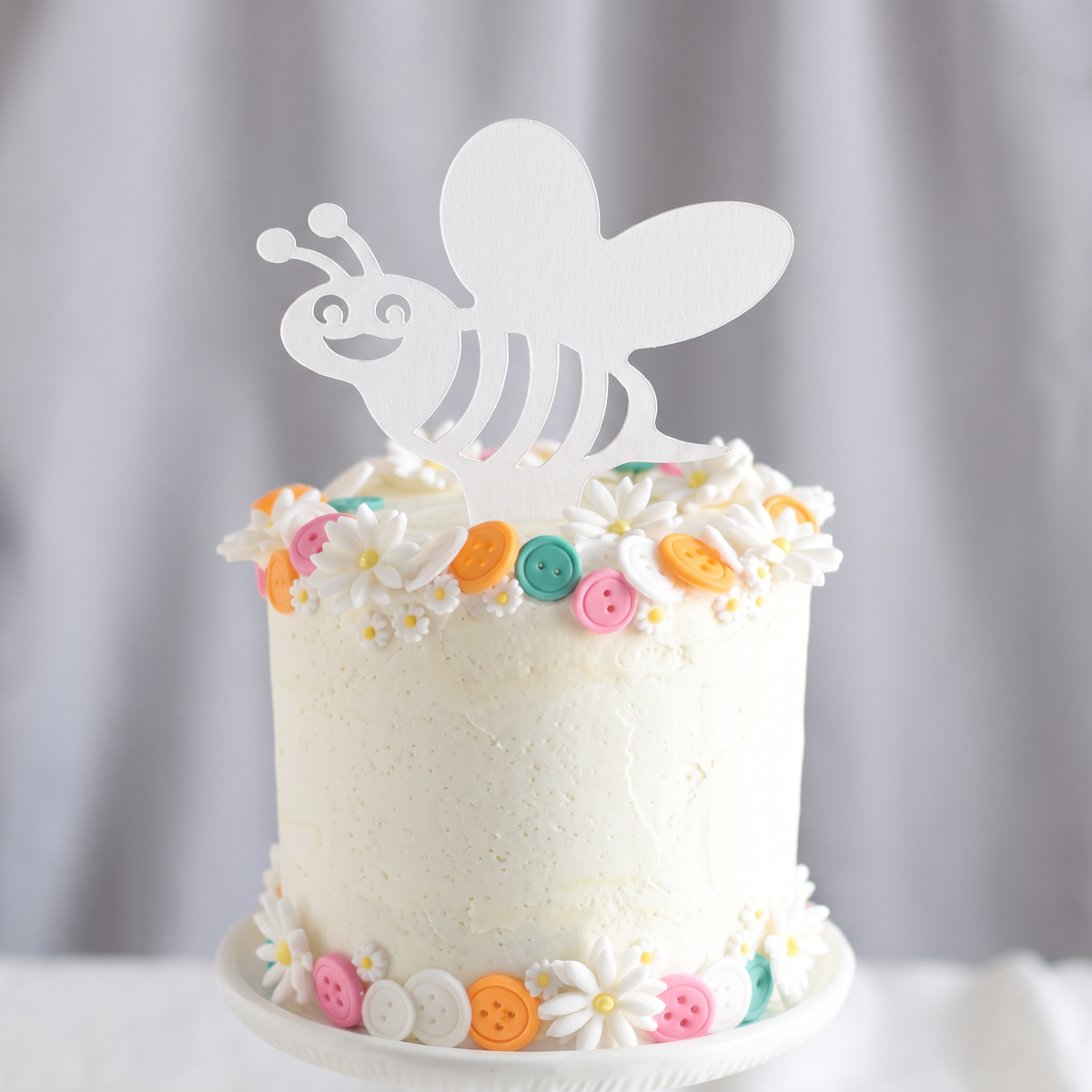 Bumble Bee Cake Toppers for Cupcakes - Recycled Cardstock