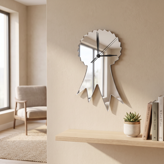 Rosette Shaped Wall Clock, Decorative Floral Clock