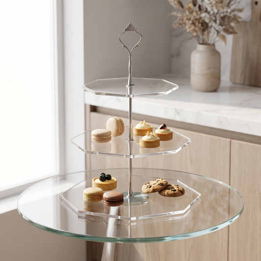 3-Tier Octagonal Acrylic Cake Stand for Dessert Displays