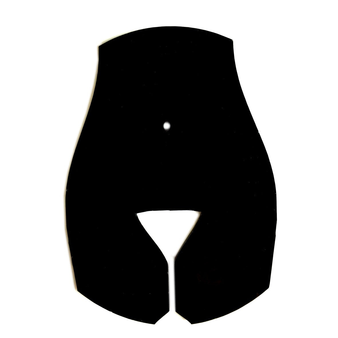 Black acrylic female body shaped mirror featuring a martini glass cutout design.