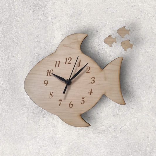 Fish Clock - Wooden