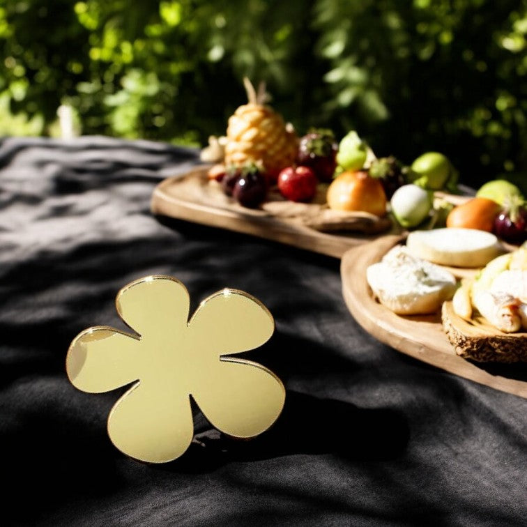 Daisy Flower Shaped Coasters in Mirrored Colours