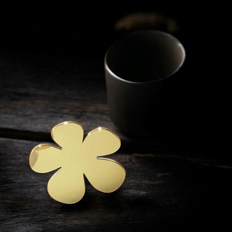 Daisy Flower Shaped Coasters in Mirrored Colours