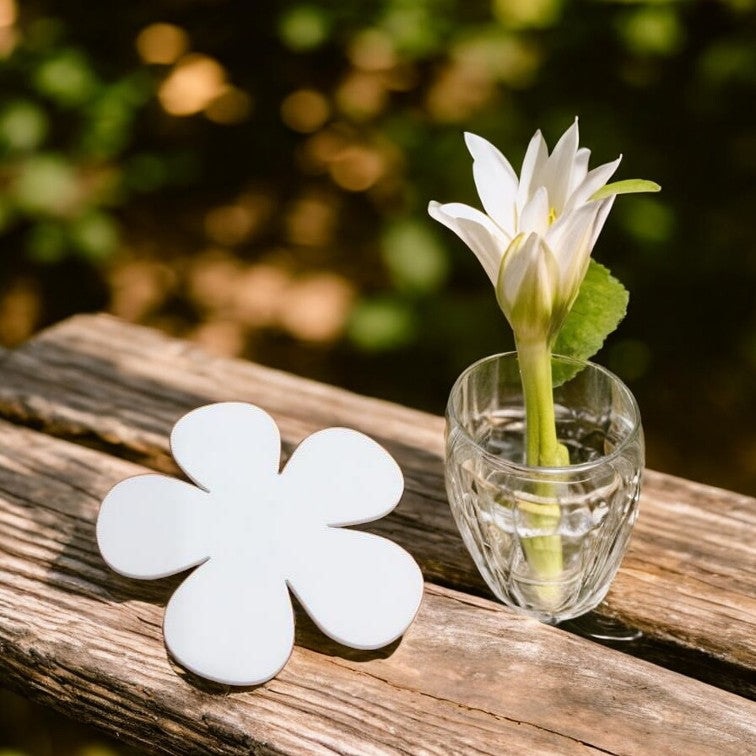 Daisy Flower Shaped Coasters in Clear & Gloss Colours