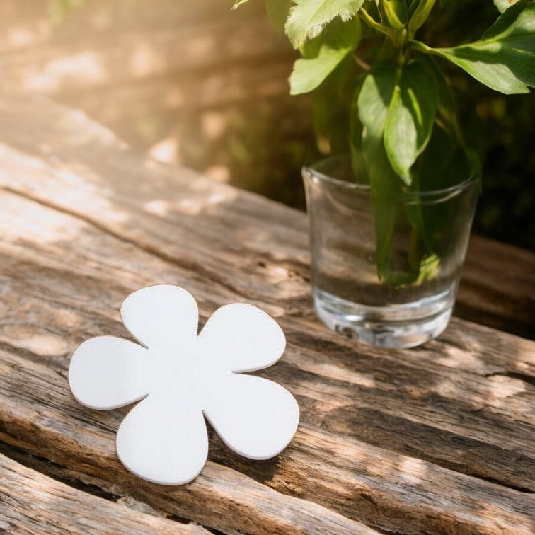 Daisy Flower Shaped Coasters in Clear & Gloss Colours