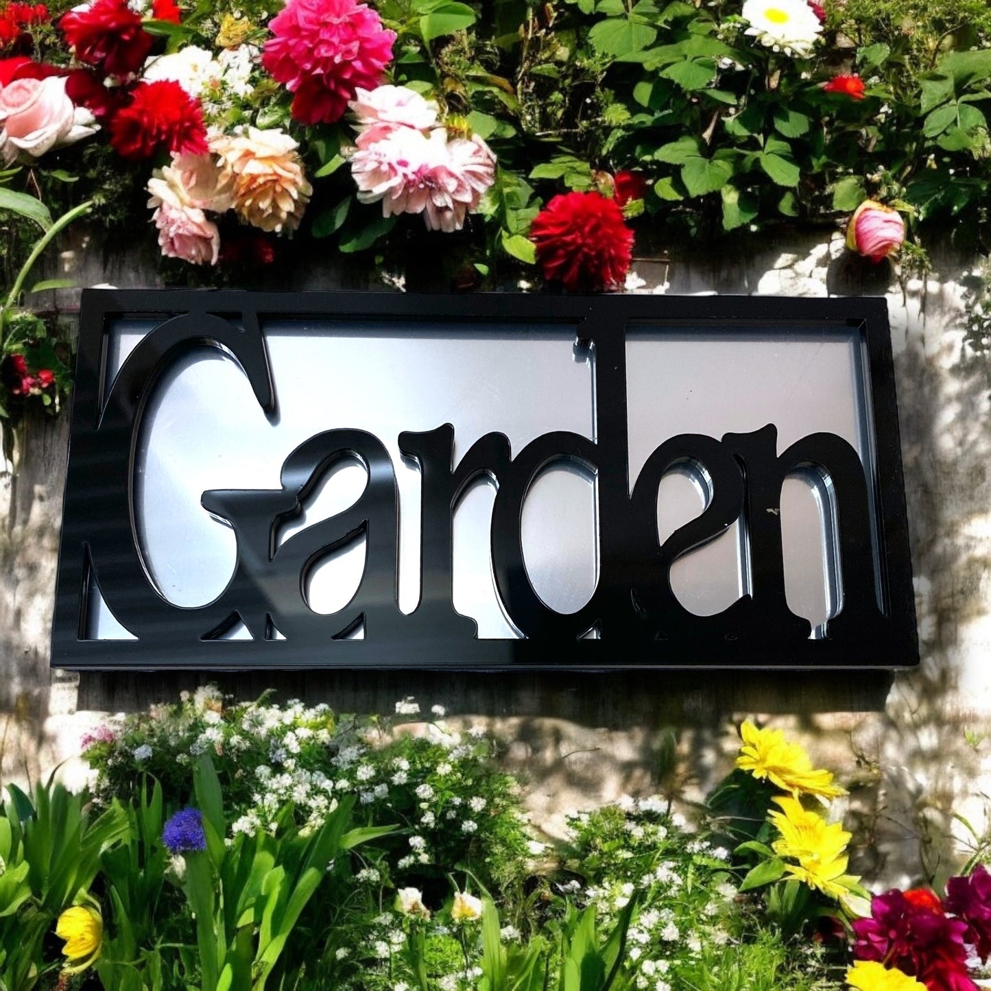 Garden Sign Framed Garden Mirror
