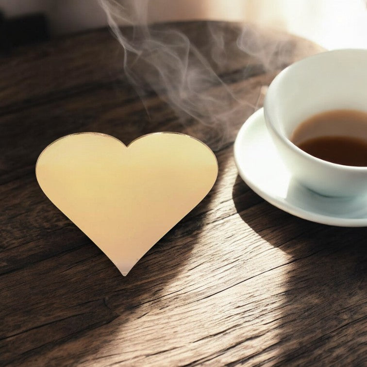 Heart Shaped Coasters in Mirrored Colours