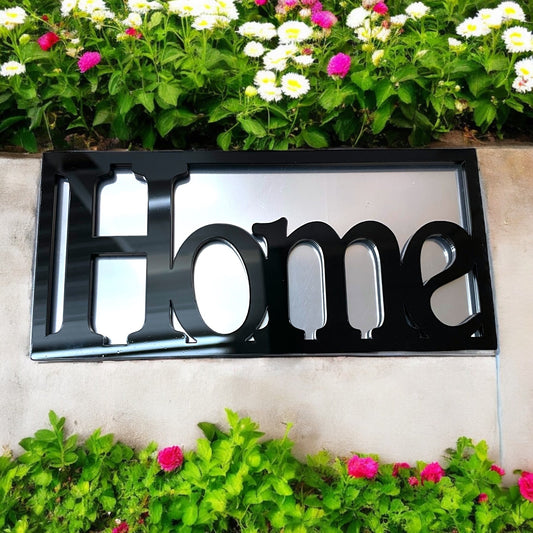 Home Sign Framed Garden Mirror