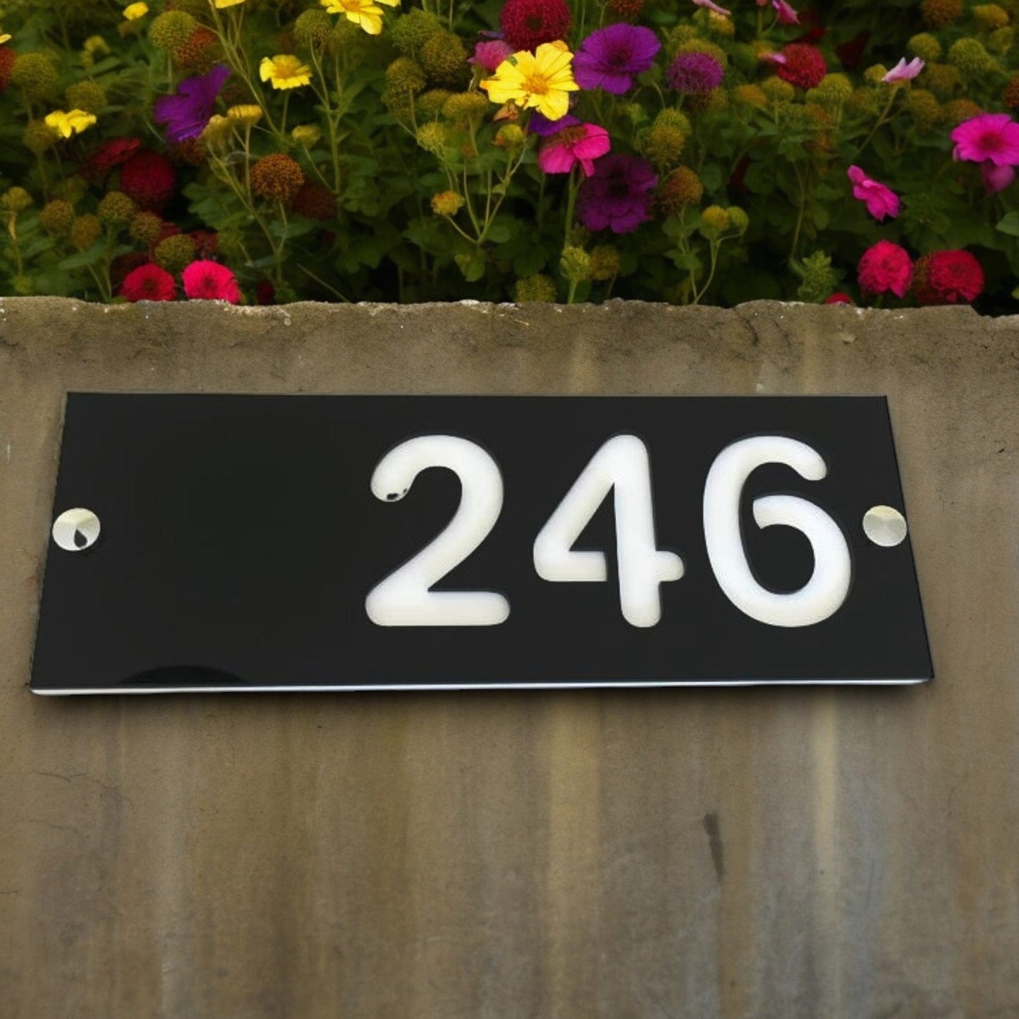 Rectangular Number House Signs, Custom Colours, Fonts & Sizes