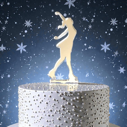 Custom Ice Skater Acrylic Cake Toppers, Bespoke Design, Various Colors & Sizes