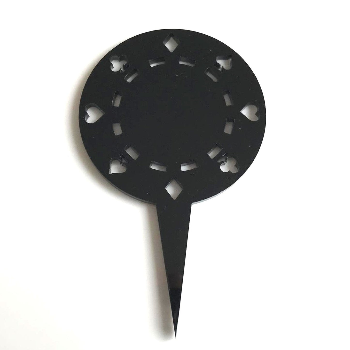Laser Cut Poker Chip Cake Topper – Recycled Acrylic, Custom Colors