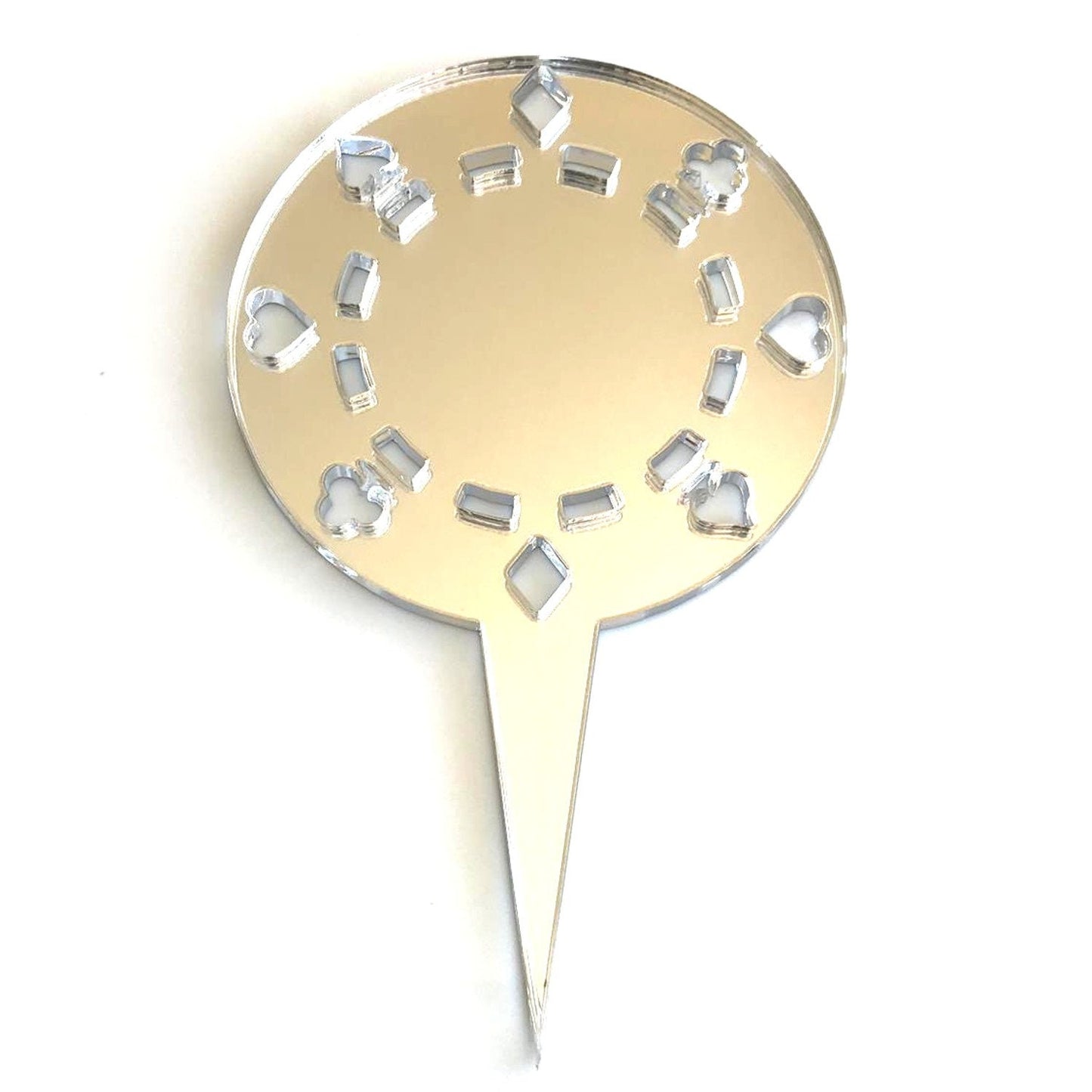 Laser Cut Poker Chip Cake Topper – Recycled Acrylic, Custom Colors