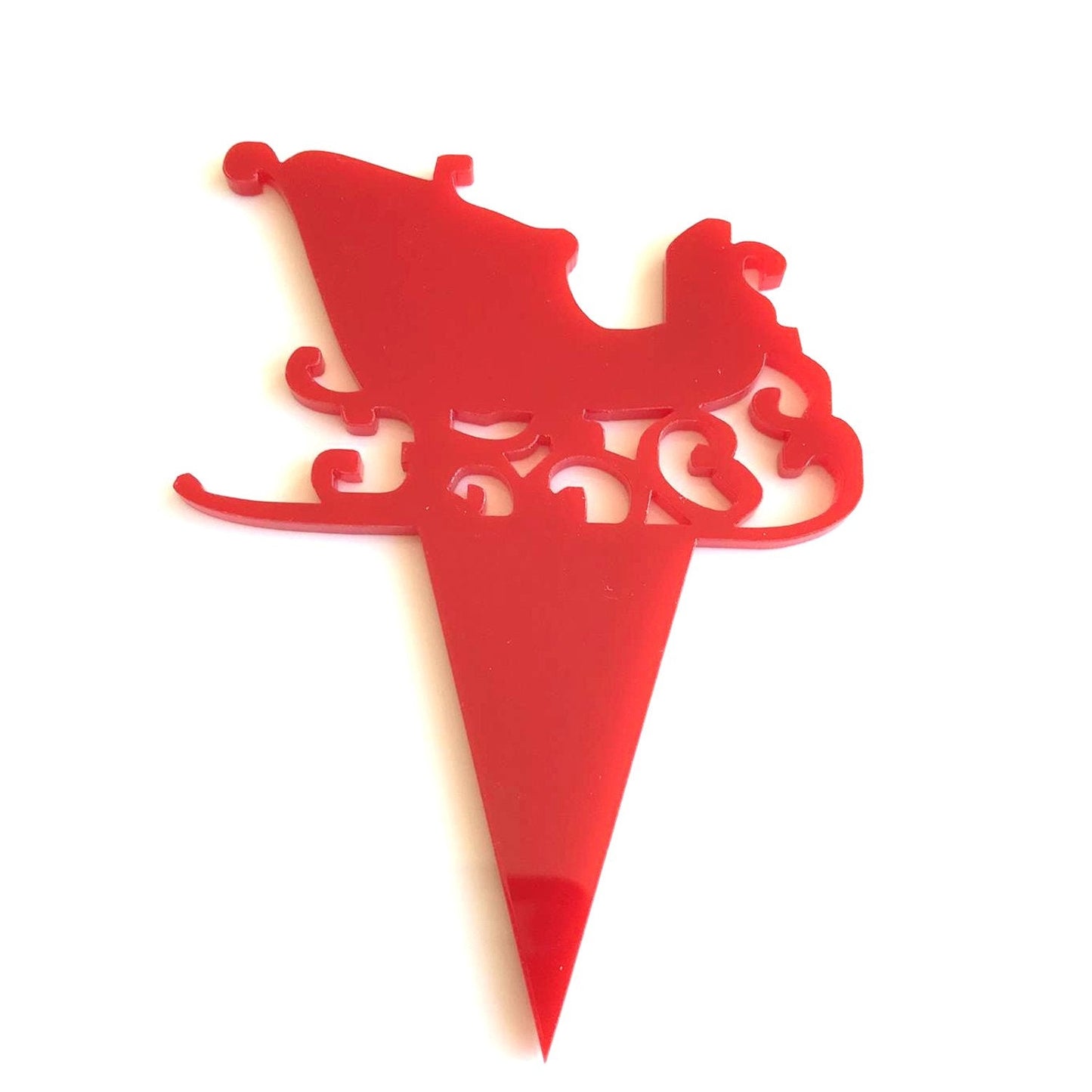 Santa's Sleigh Cake Toppers Christmas Cupcake Decoration