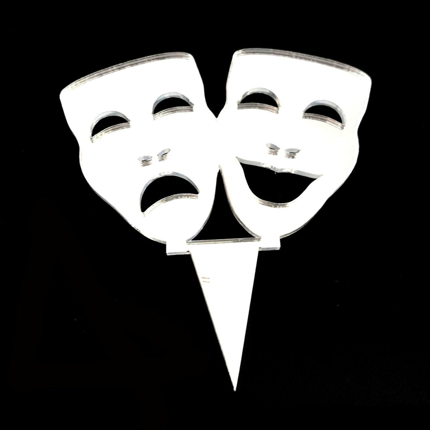 Comedy Tragedy Masks Shaped Cake Toppers