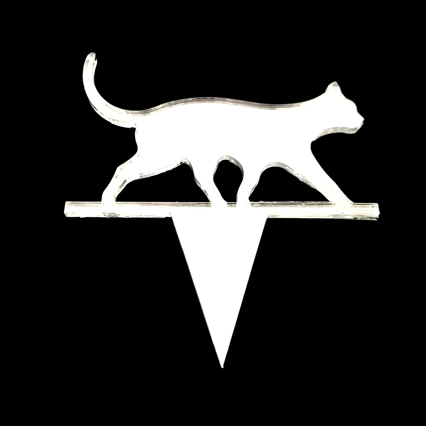 Walking Cat Cake Toppers Recycled Acrylic, Bespoke Engraving