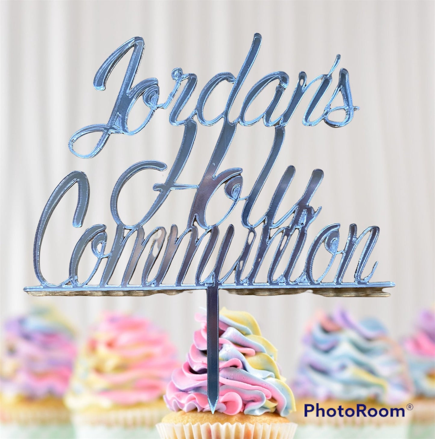 Customised Christening & First Communion Cake Toppers - Various Colour Options - Recycled - Bespoke Designs - Eco-Friendly -