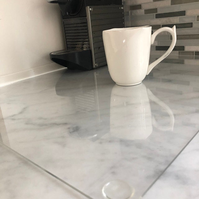Custom Shape & Size Clear Worktop Savers, Tabletop Protectors / Serving Mats, Engraved or Plain