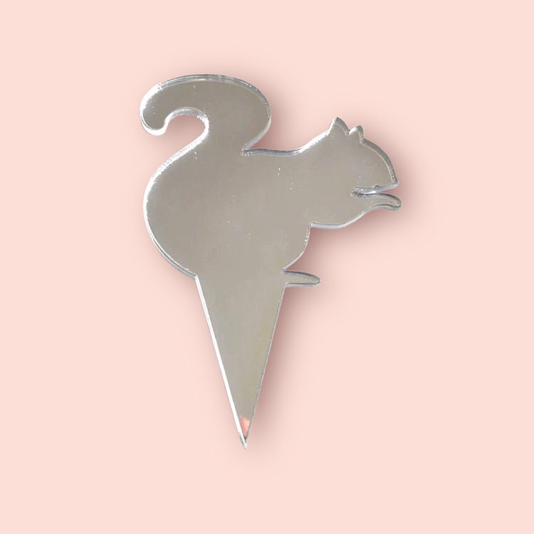Laser Cut Squirrel Cake Topper – Eco-Friendly Acrylic, Reusable