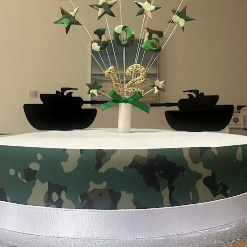 Army Tank Cake Toppers Bespoke Colors, Engraving