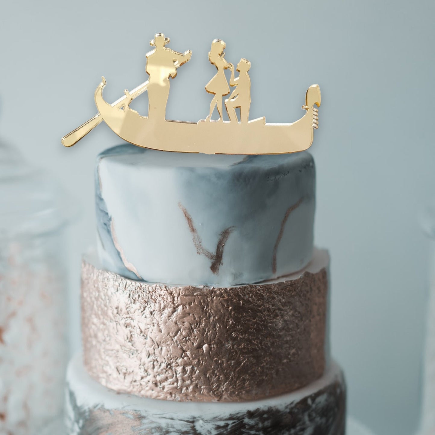 Gondola Engagement/Wedding Shaped Cake Toppers - Colour Options Available