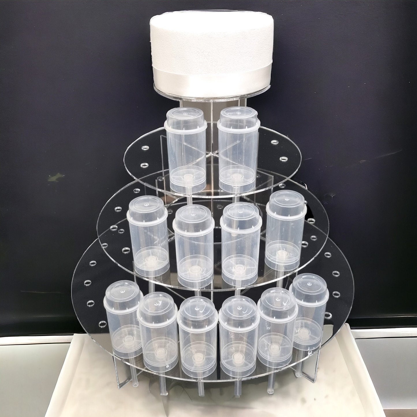 Four Tier Acrylic Cake & Push Pop Stand: Custom Party Display
