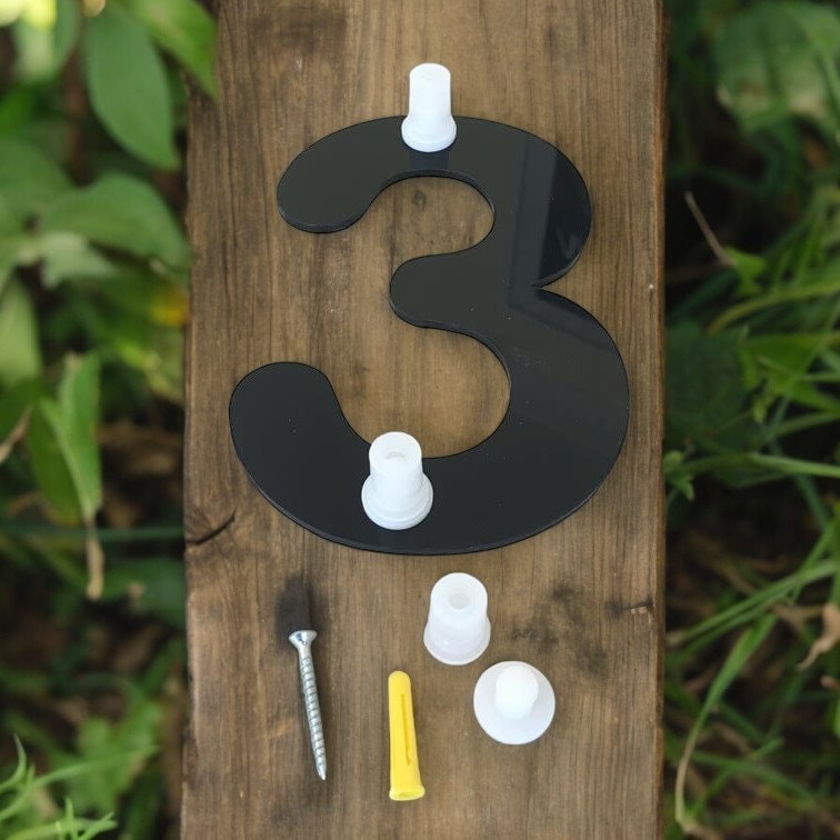 Floating House Letters & Numbers with fixings (Sold Per Digit) - Custom Sizes, Colours, Fonts