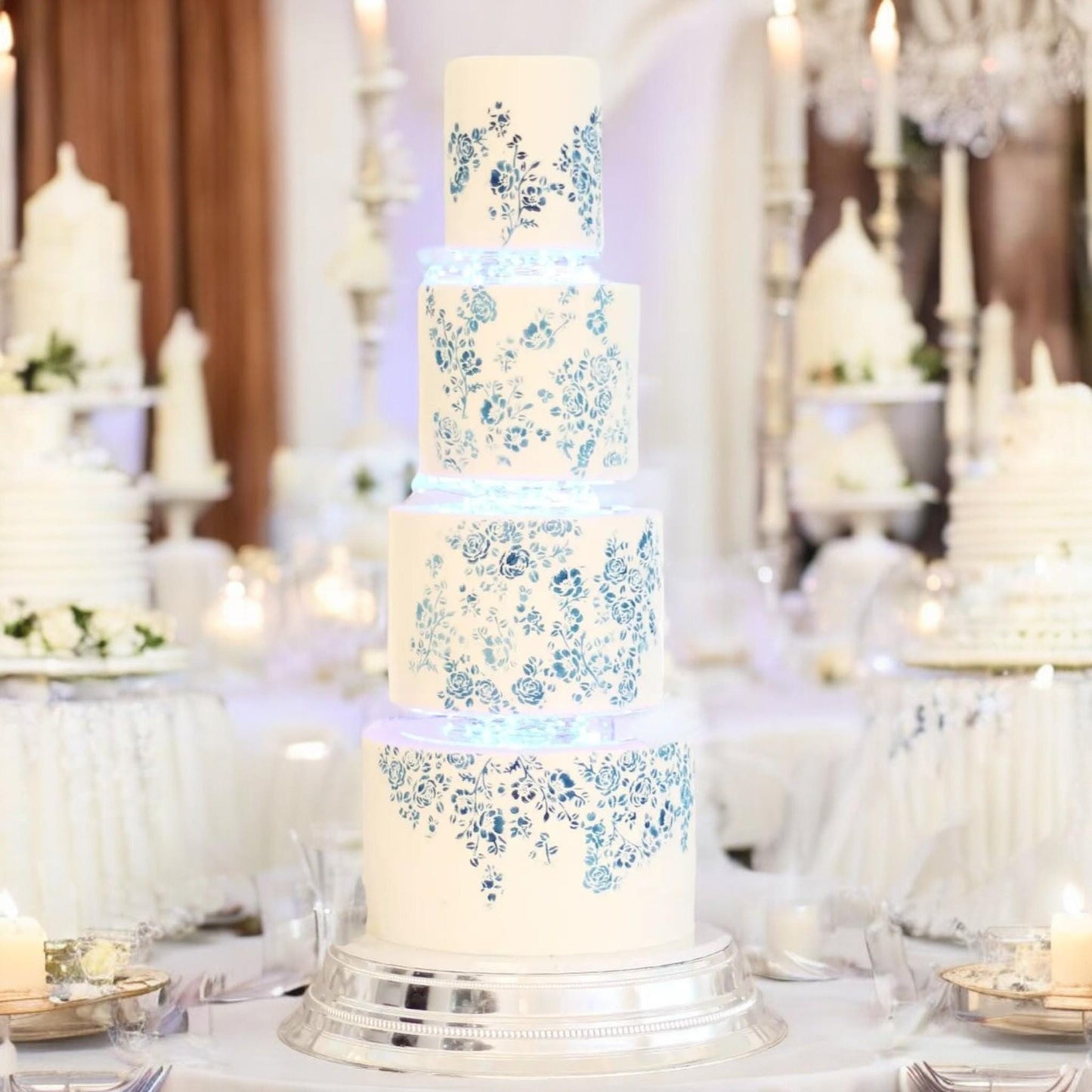 Floating Cake Stands with Lights: Clear Acrylic Separators