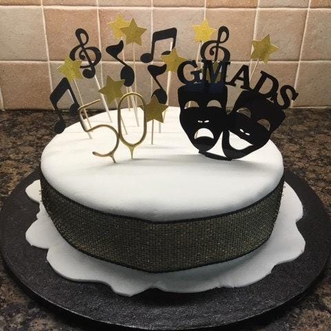 Comedy Tragedy Masks Shaped Cake Toppers