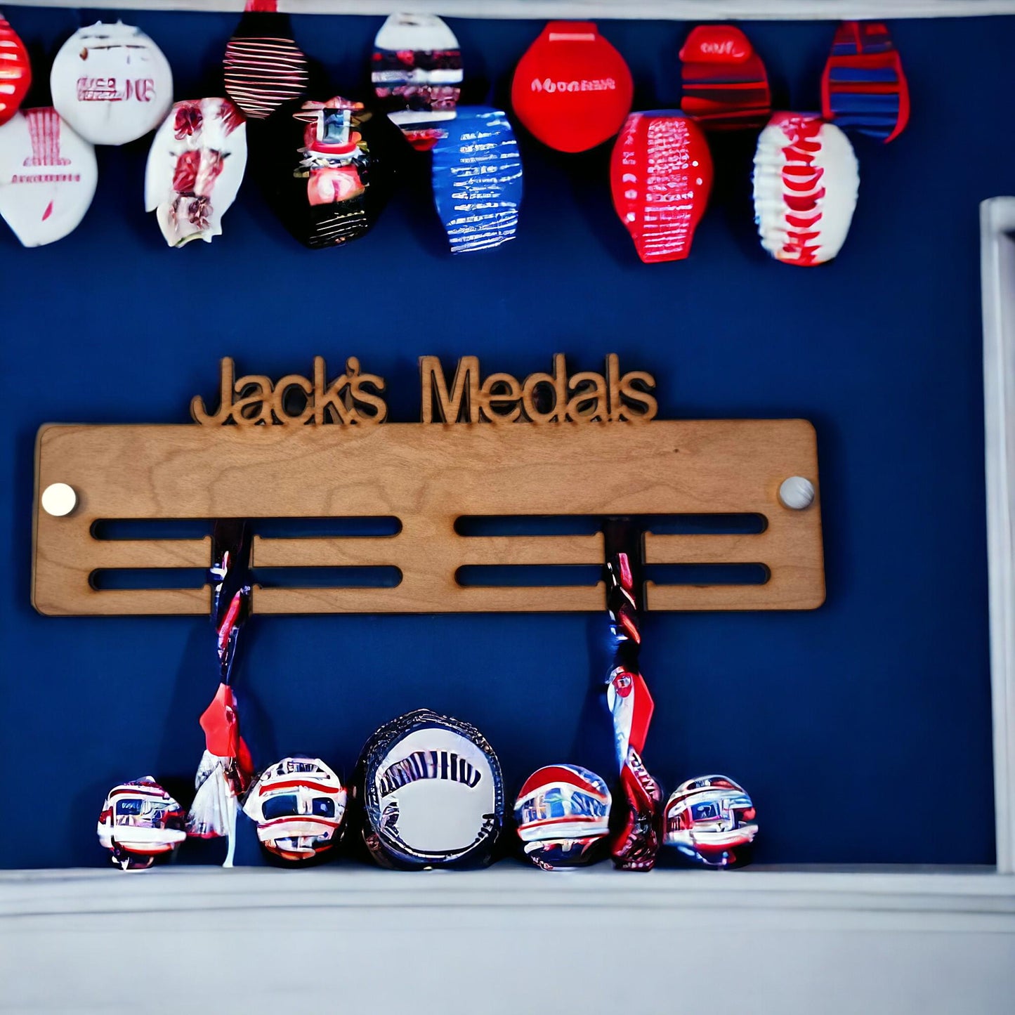 Custom Wooden Medal Hanger Personalized Sport Display