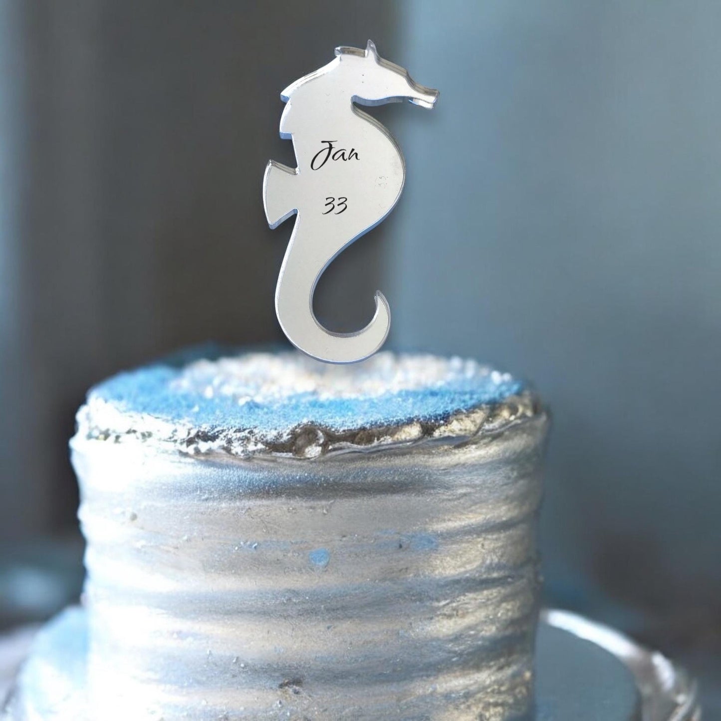 Seahorse Cake Topper – Cupcake Decoration, Bespoke Design