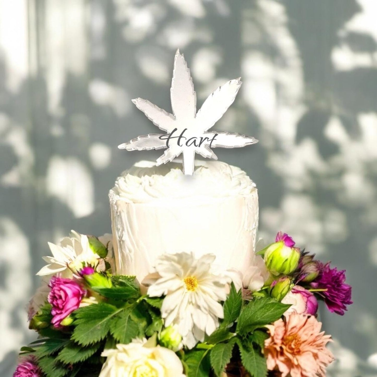 Hemp Leaf Cake Toppers: Custom Colors & Sizes