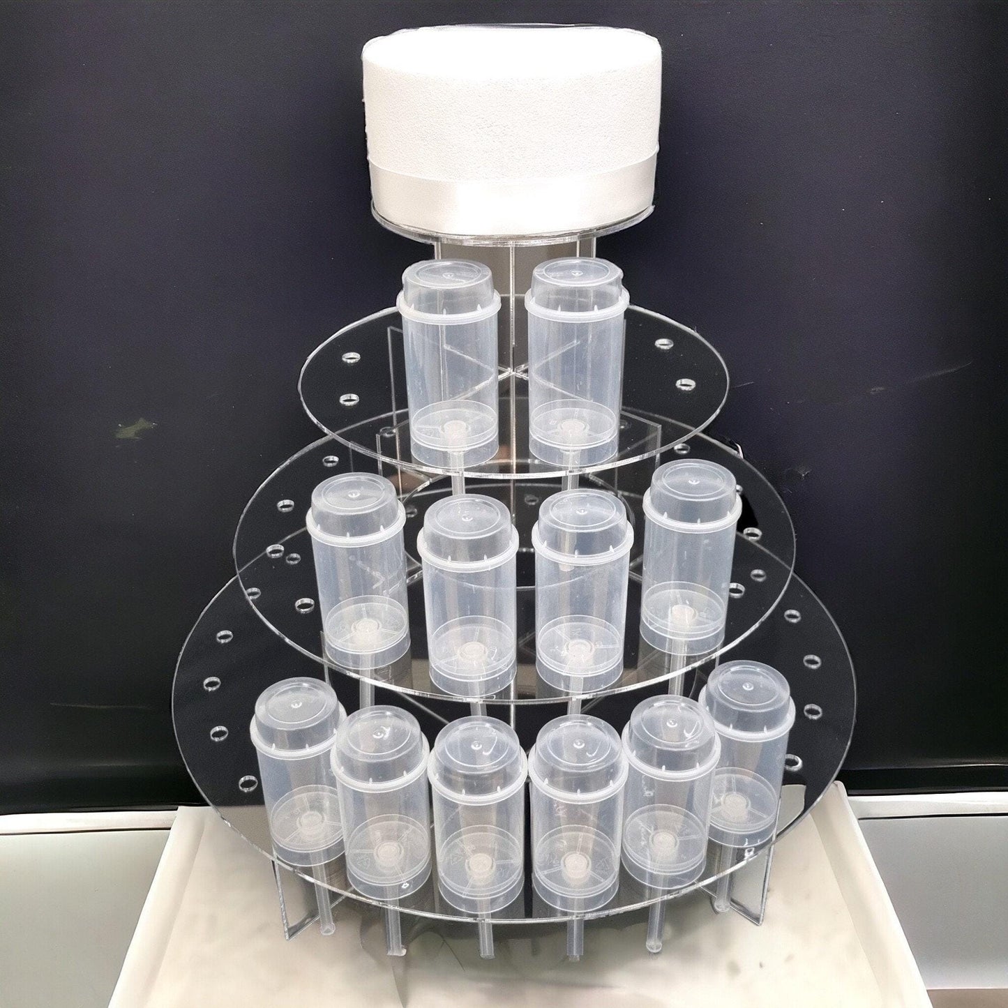 Four Tier Acrylic Cake & Push Pop Stand: Custom Party Display