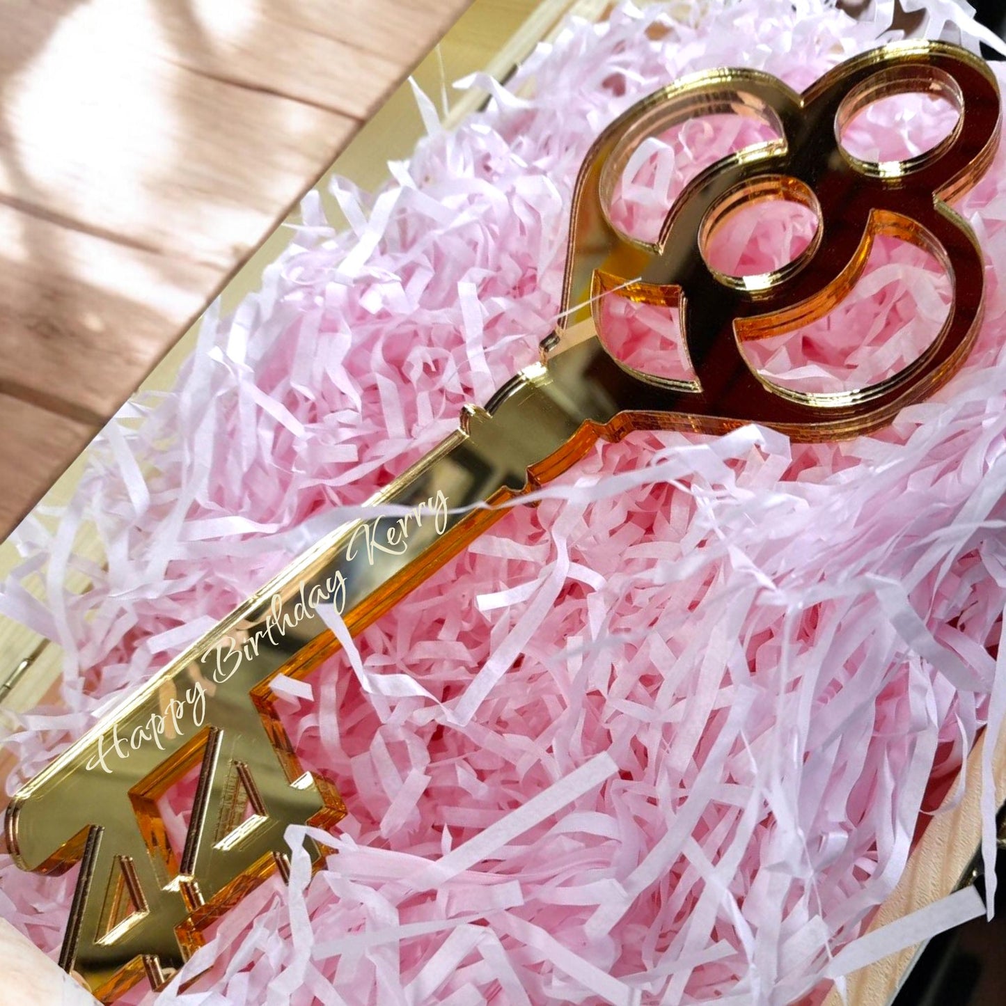 Custom Age Mirror Key, Personalized Birthday Gift