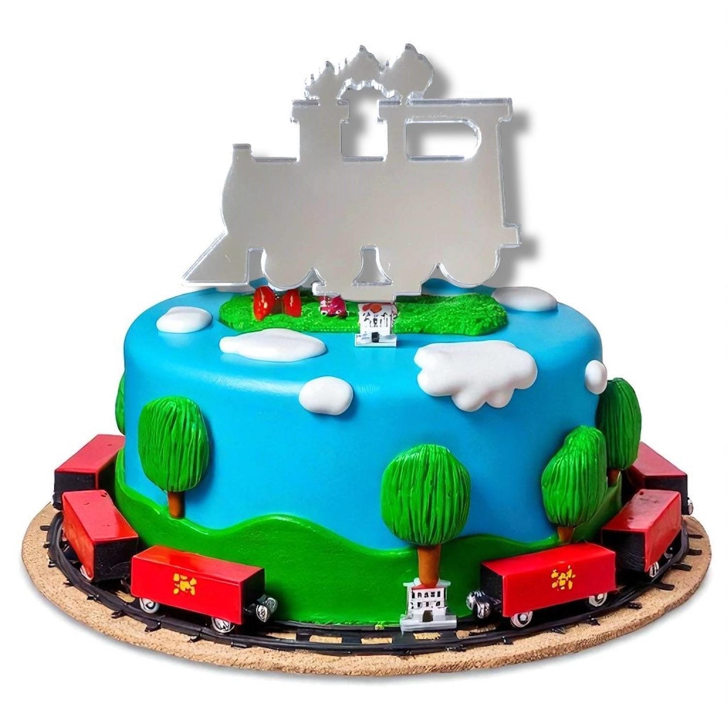 Handcrafted Reusable Steam Train Cake Topper in Various Colors & Sizes, Eco-Friendly UK Made